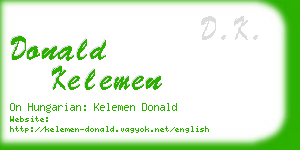 donald kelemen business card